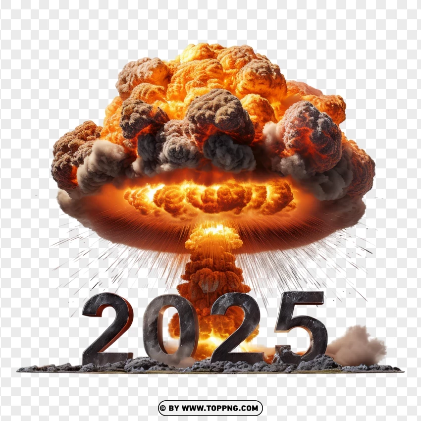 Realistic Atomic Bomb Blast 2025 Isolated PNG Transparent Background