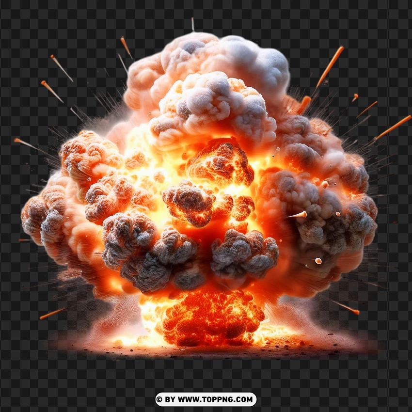 Bright Fiery Burst Without Smoke PNG Transparent Background