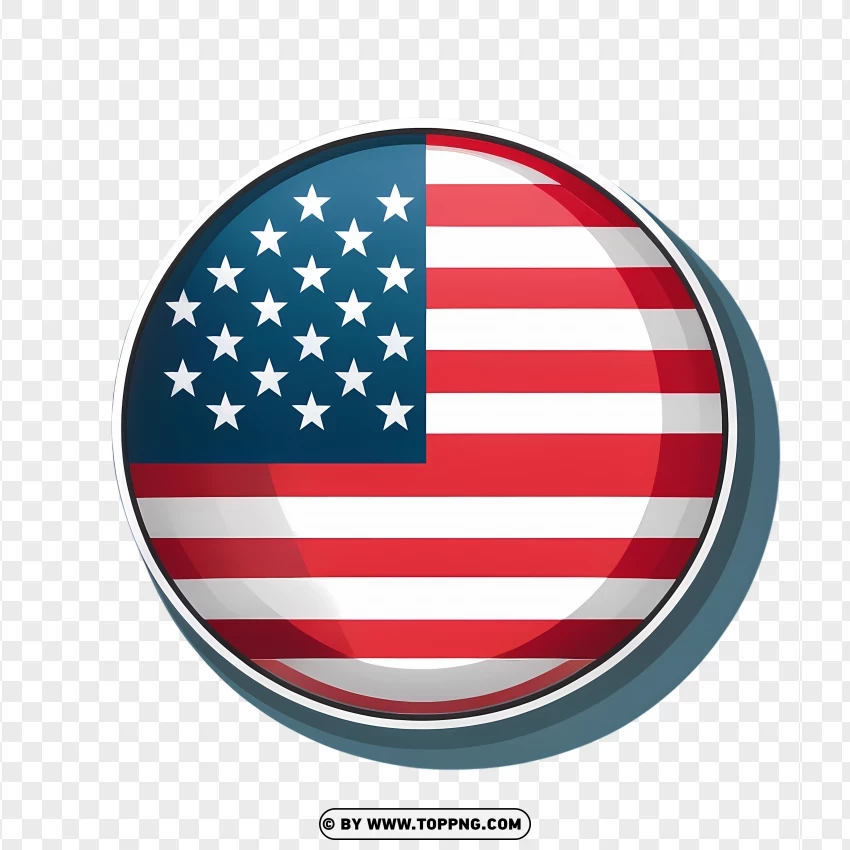 Circular Usa Flag Badge High Resolution PNG Transparent Background