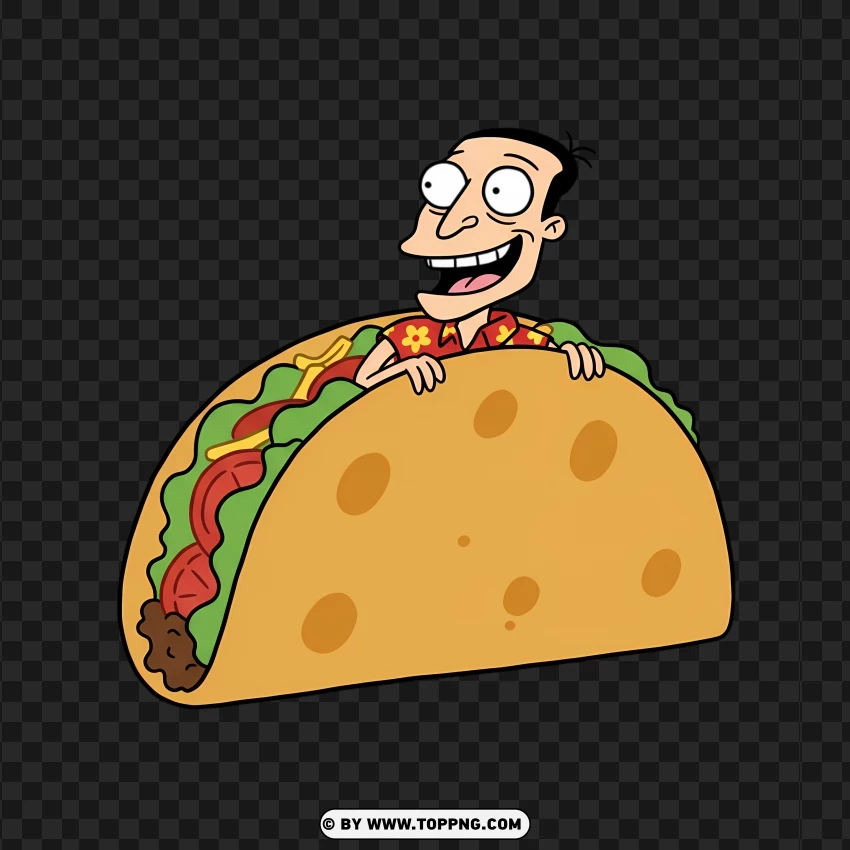 Quagmire Inside A Giant Taco Looking Comically PNG Transparent Background