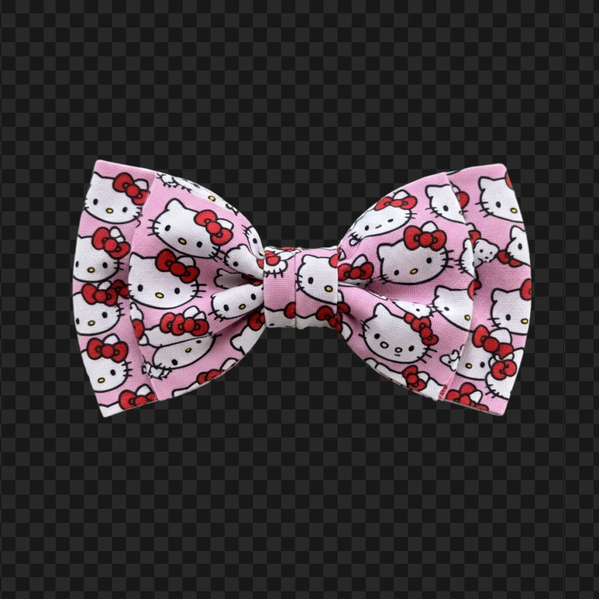 Hello Kitty Bow With Pattern PNG Transparent Background