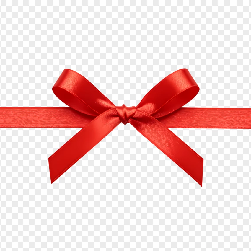 Hd Red Ribbon Bow Tie With Flowing Ends PNG Transparent Background