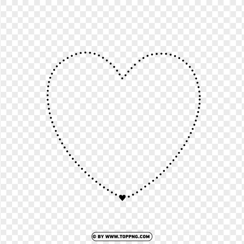 Elegant Dotted Heart Border PNG Transparent Background