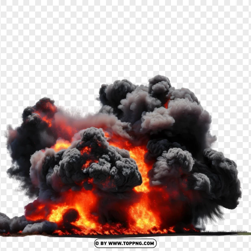 Intense Explosion With Dark Clouds PNG Transparent Background