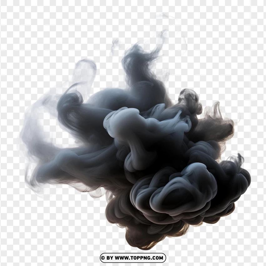 Swirling Black Smoke Effect PNG Transparent Background