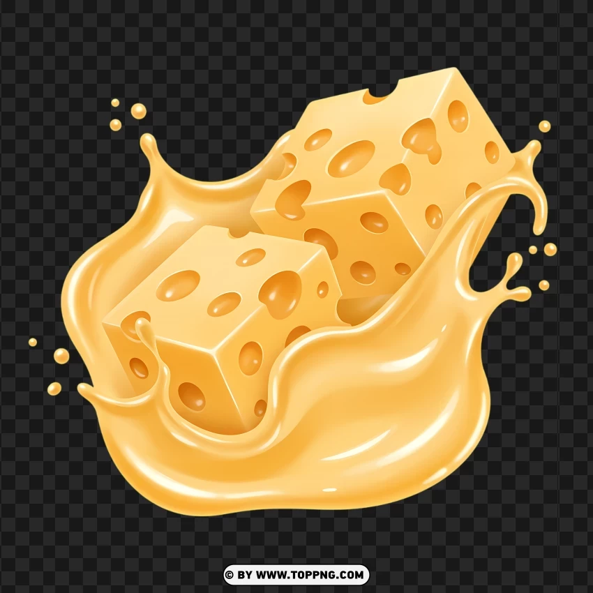 Melted Swiss Cheese With Soft Texture PNG Transparent Background