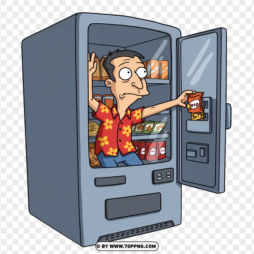 Quagmire Stuck Inside A Vending Machine PNG Transparent Background