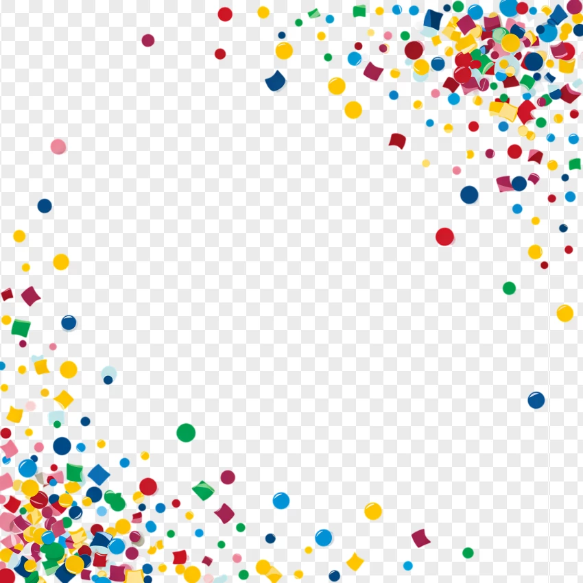 Scattered Colorful Confetti PNG Transparent Background