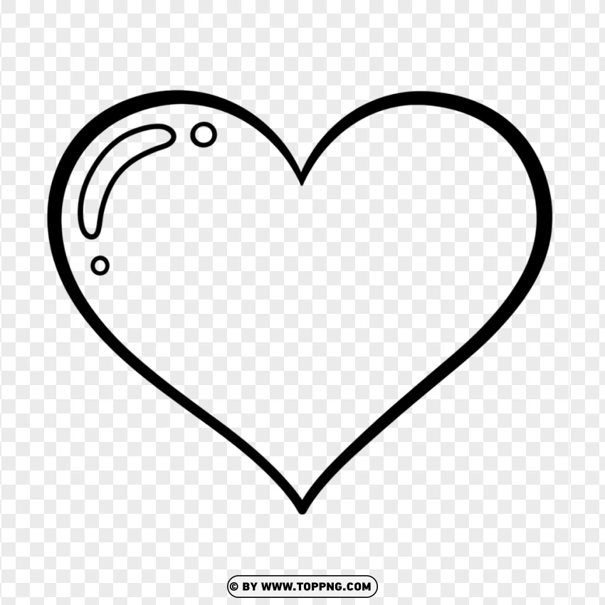 Heart Shape For Coloring With Cartoon Details PNG Transparent Background