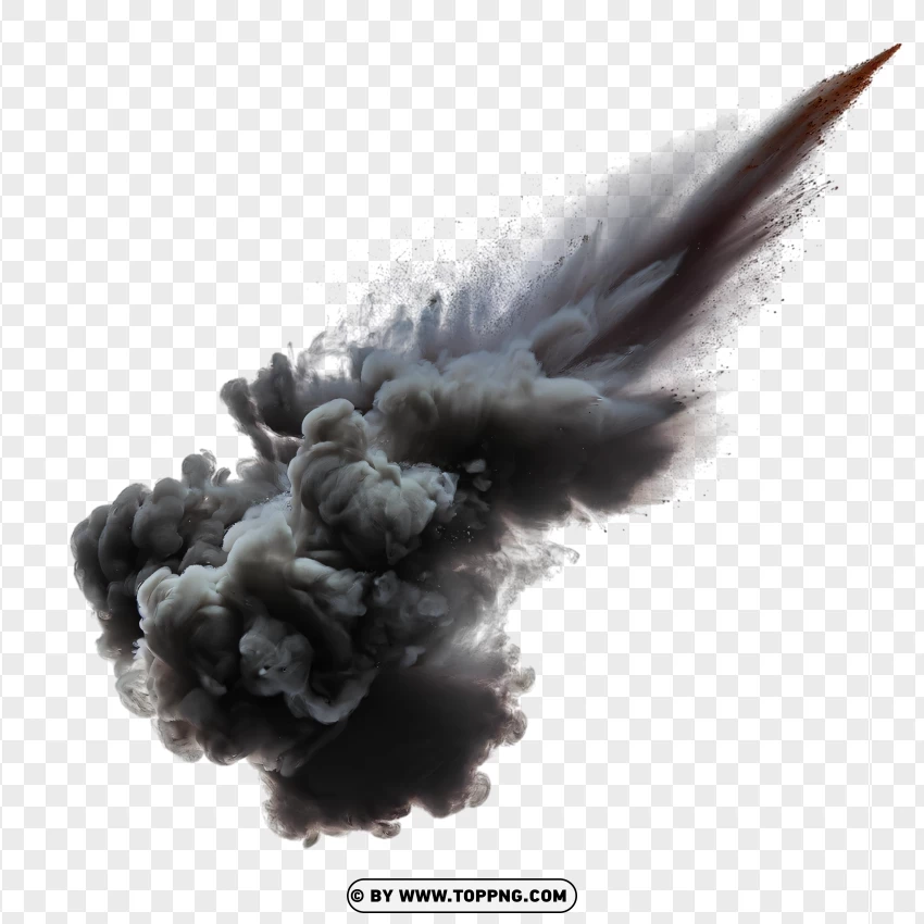 Explosion With Black Smoke And Flame Effect PNG Transparent Background