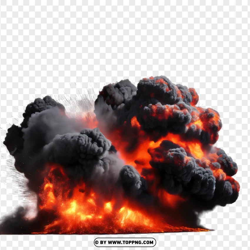 Dynamic Explosion Effect With Fire And Smoke PNG Transparent Background