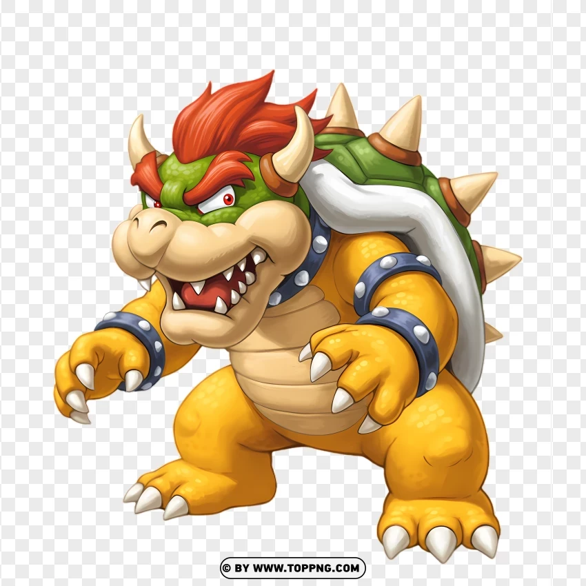 Mini Bowser Angry Roar PNG Transparent Background