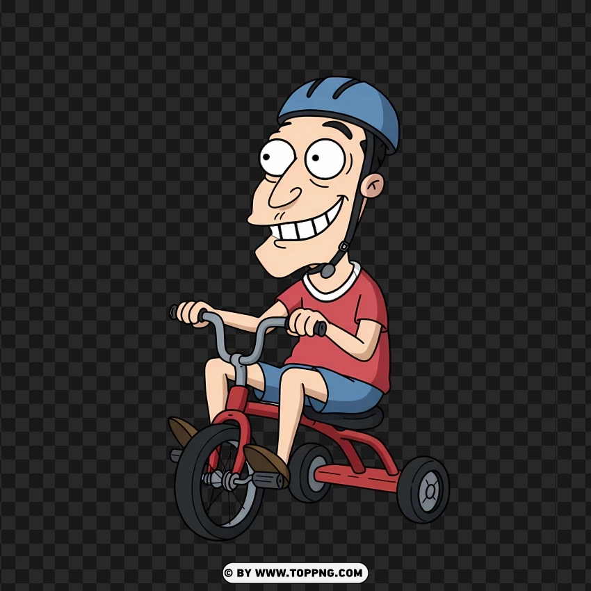 Quagmire Riding A Small Bicycle Funny Clipart PNG Transparent Background