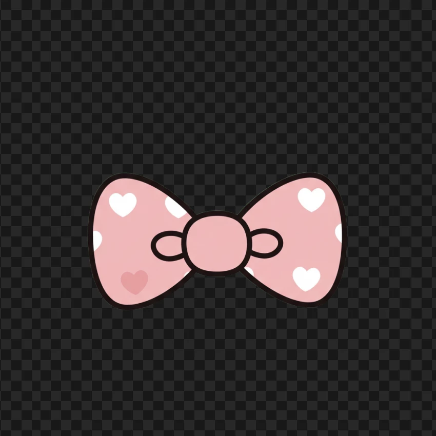 Pink Hello Kitty Bow Clipart PNG Transparent Background