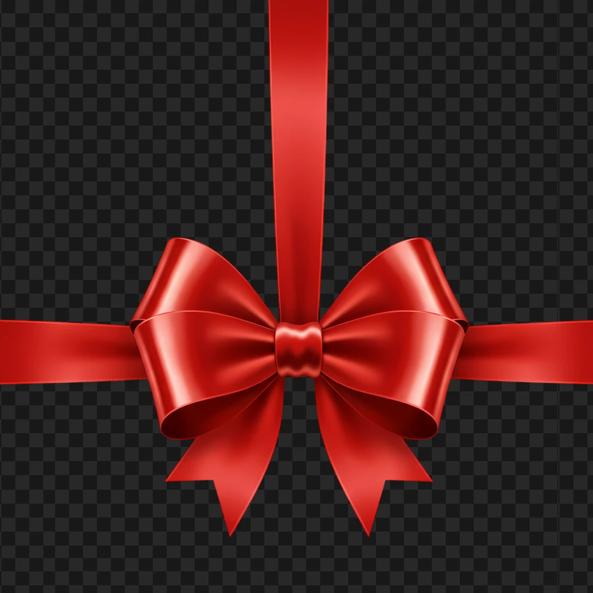 Hd Red Cross Ribbon With Decorative Bow PNG Transparent Background