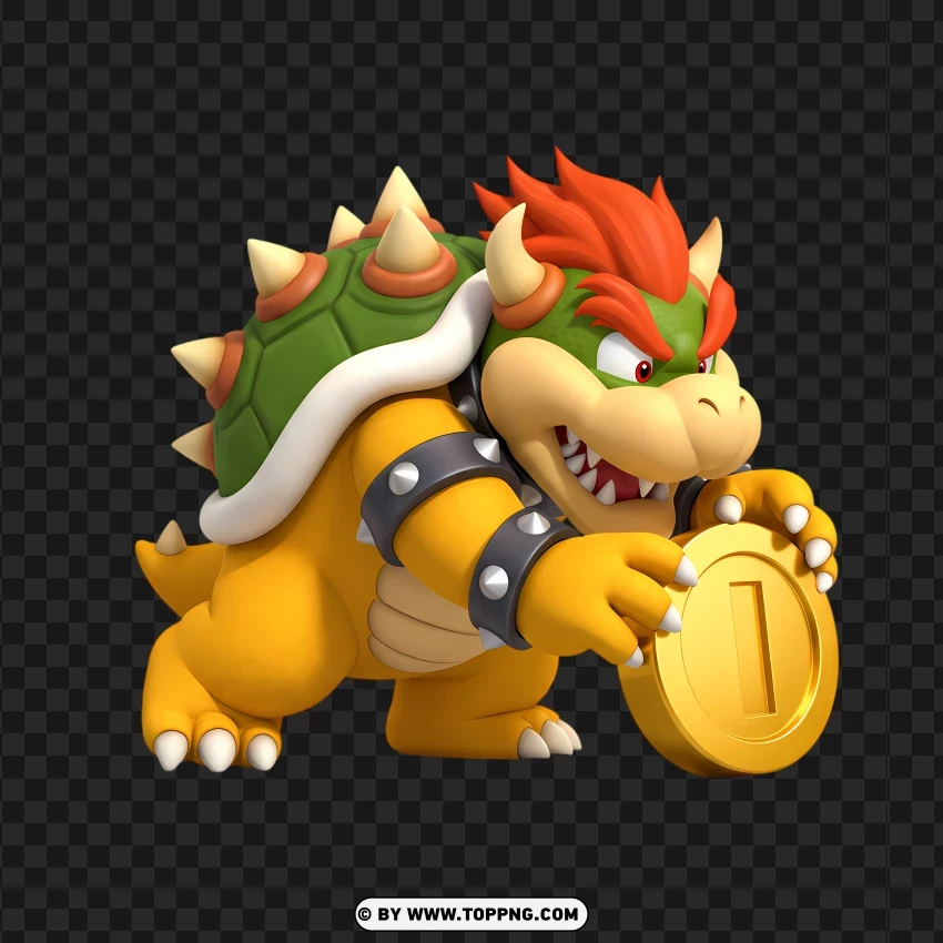 Mini Bowser Crouching In Attack Position Clipart PNG Transparent Background