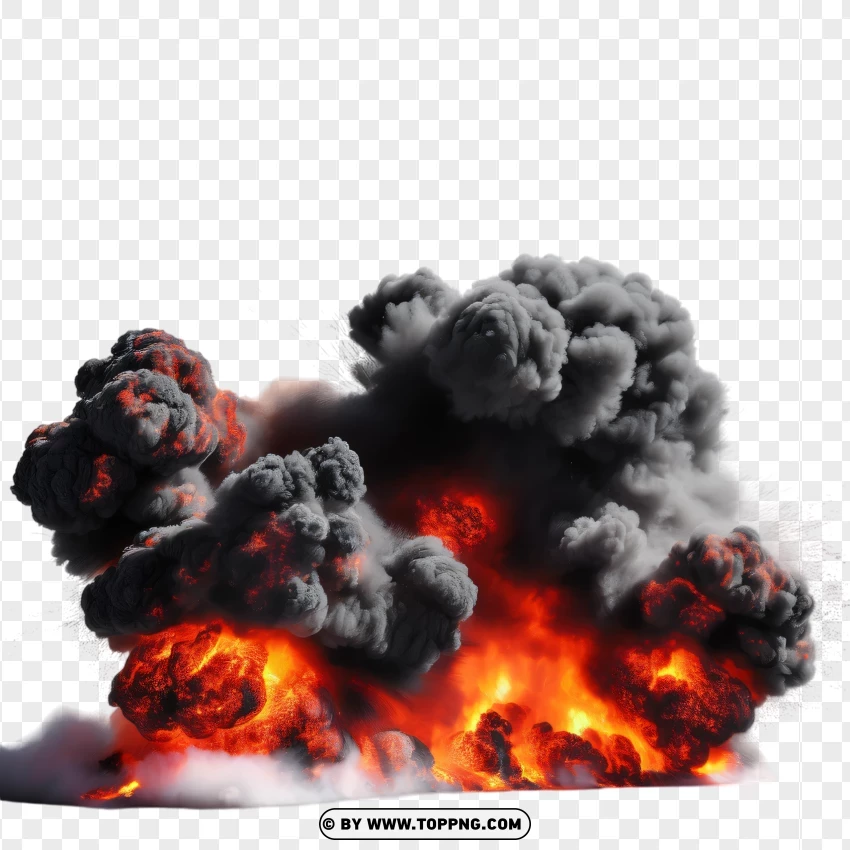 Massive Blast With Fire Sparks PNG Transparent Background