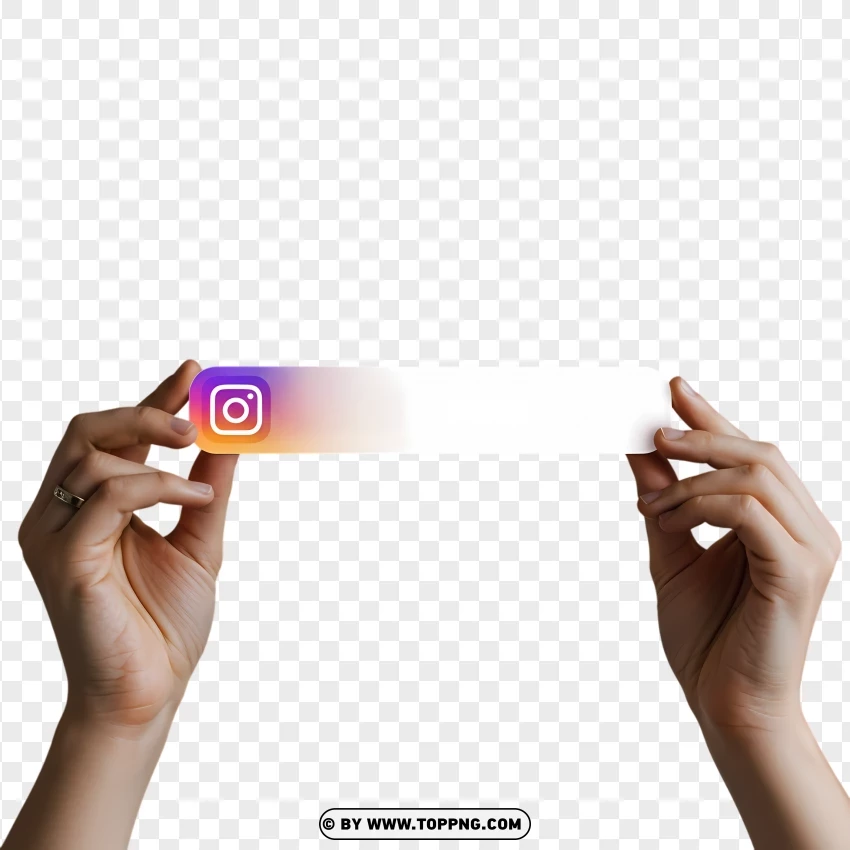 Instagram Name Label Held By Hands PNG Transparent Background