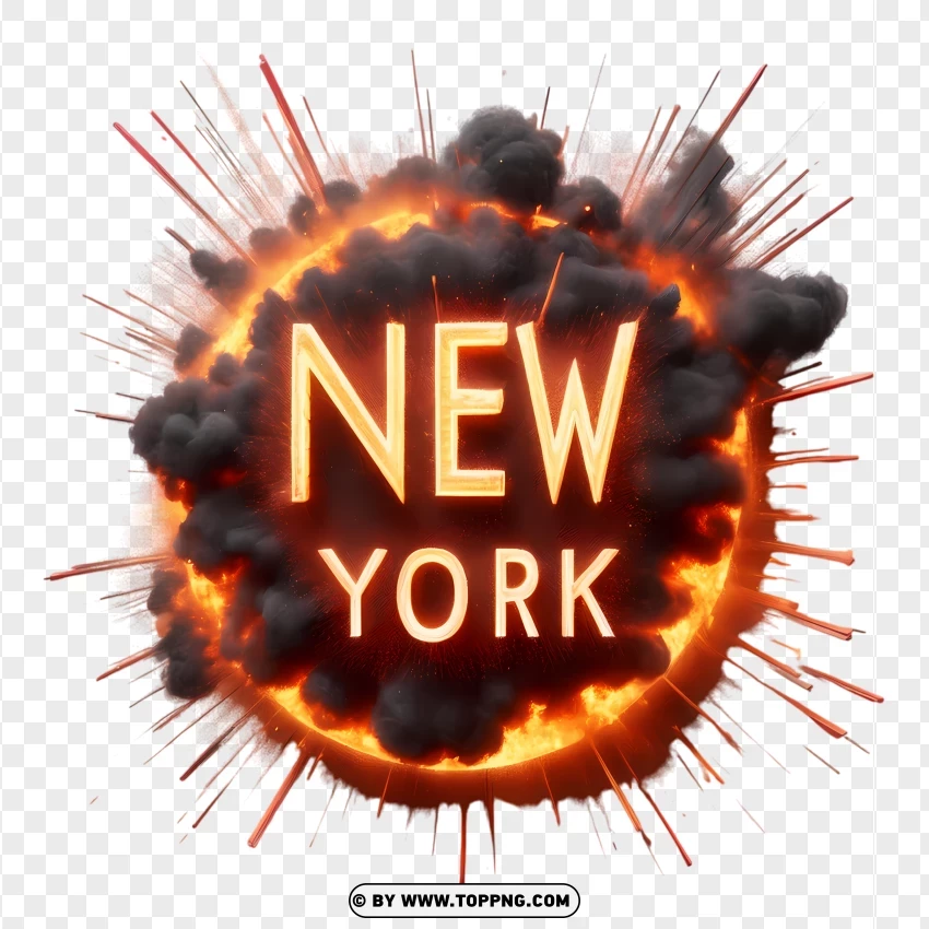 New York Fire Explosion PNG Transparent Background