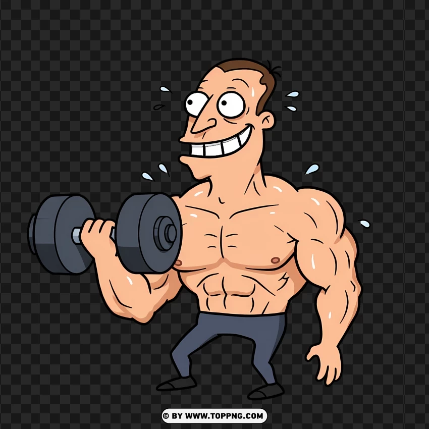 Muscular Glenn Quagmire Flexing His Biceps PNG Transparent Background