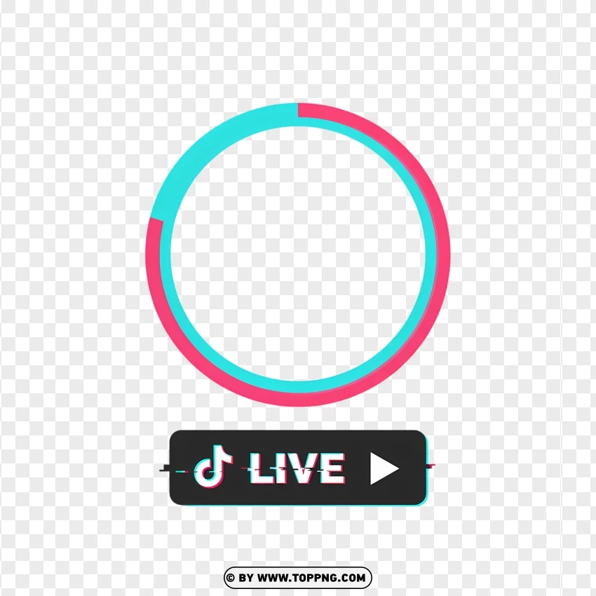 Tiktok Live Circle Play Button PNG Transparent Background