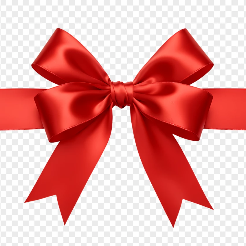 Hd Red Satin Bow With Perfect Loops PNG Transparent Background