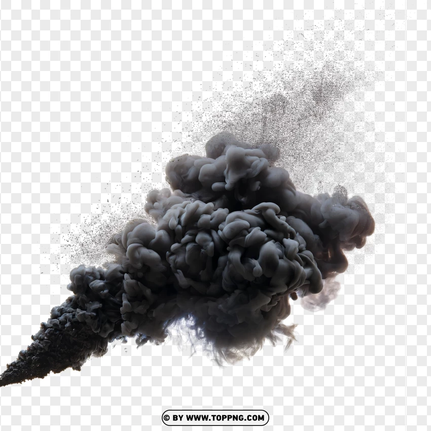 High-quality Black Smoke Blast PNG Transparent Background