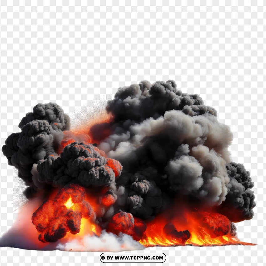 Fiery Burst With Intense Smoke PNG Transparent Background