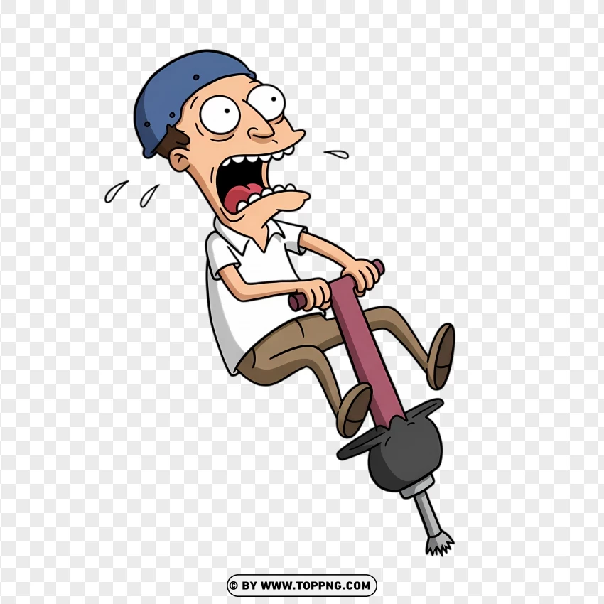 Quagmire Jumping On A Pogo Stick Looking Excited PNG Transparent Background