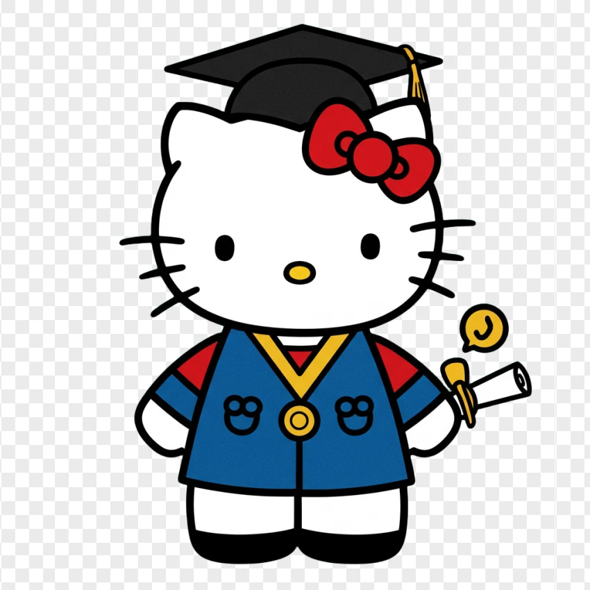 Hello Kitty Graduation Outfit PNG Transparent Background