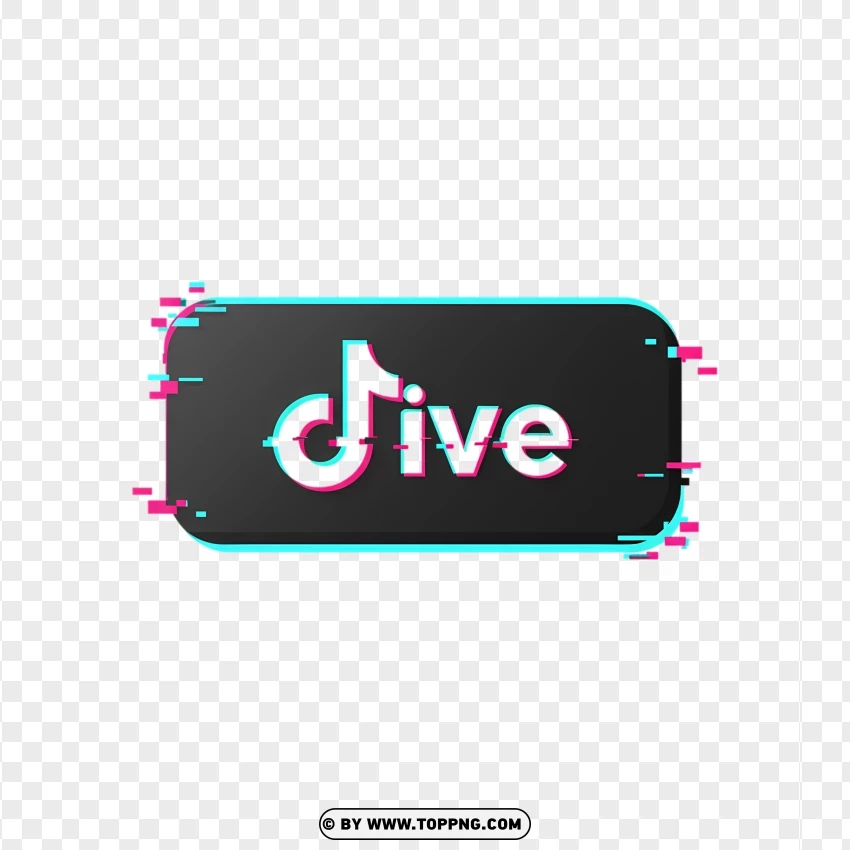 Tiktok Live Button Glitch Effect PNG Transparent Background