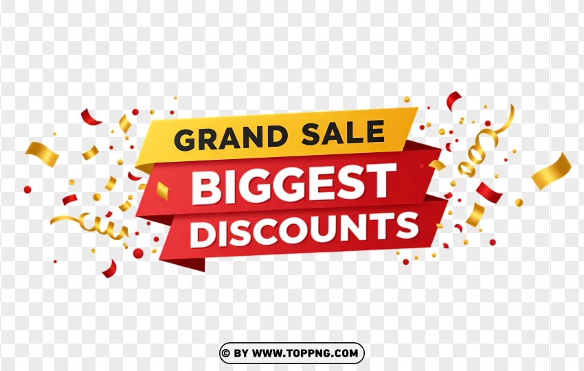 Grand Sale With Biggest Discounts PNG Transparent Background