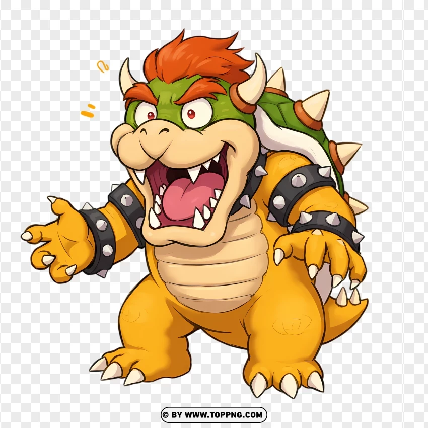 Mini Bowser Smiling And Waving PNG Transparent Background