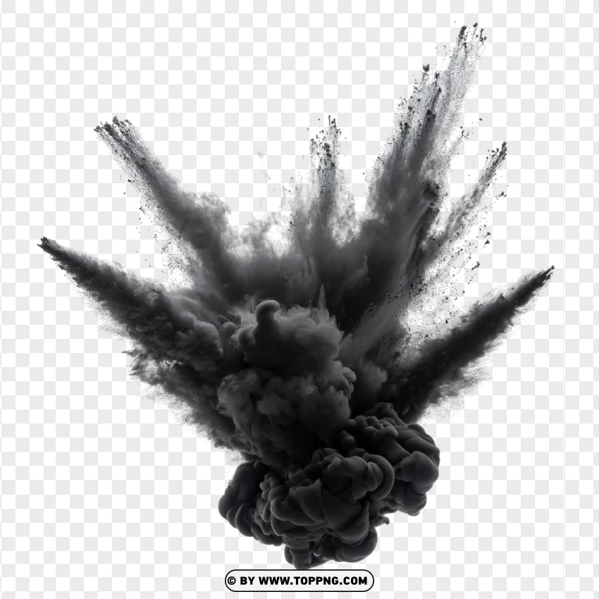 Dynamic Smoke Explosion With Black Effect PNG Transparent Background