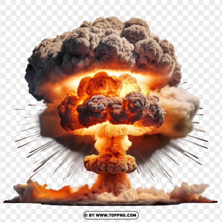 High-definition Atomic Explosion With Fiery Impact PNG Transparent Background