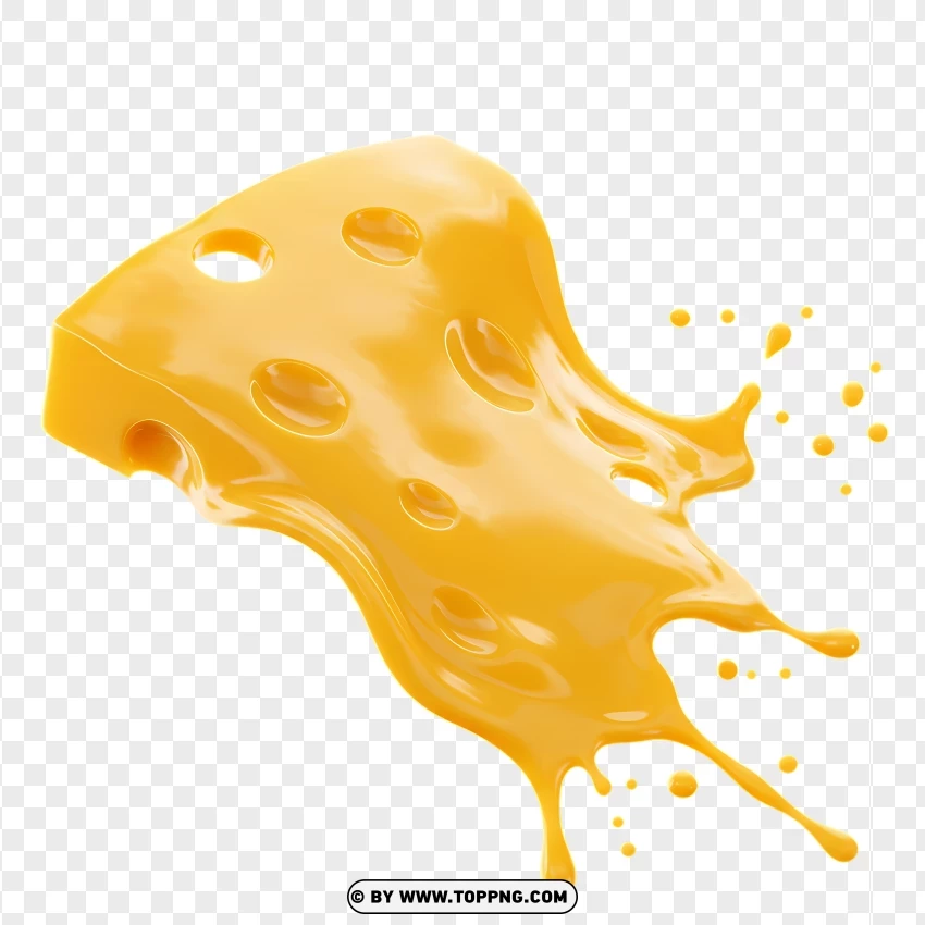 Melted Cheese Splash PNG Transparent Background