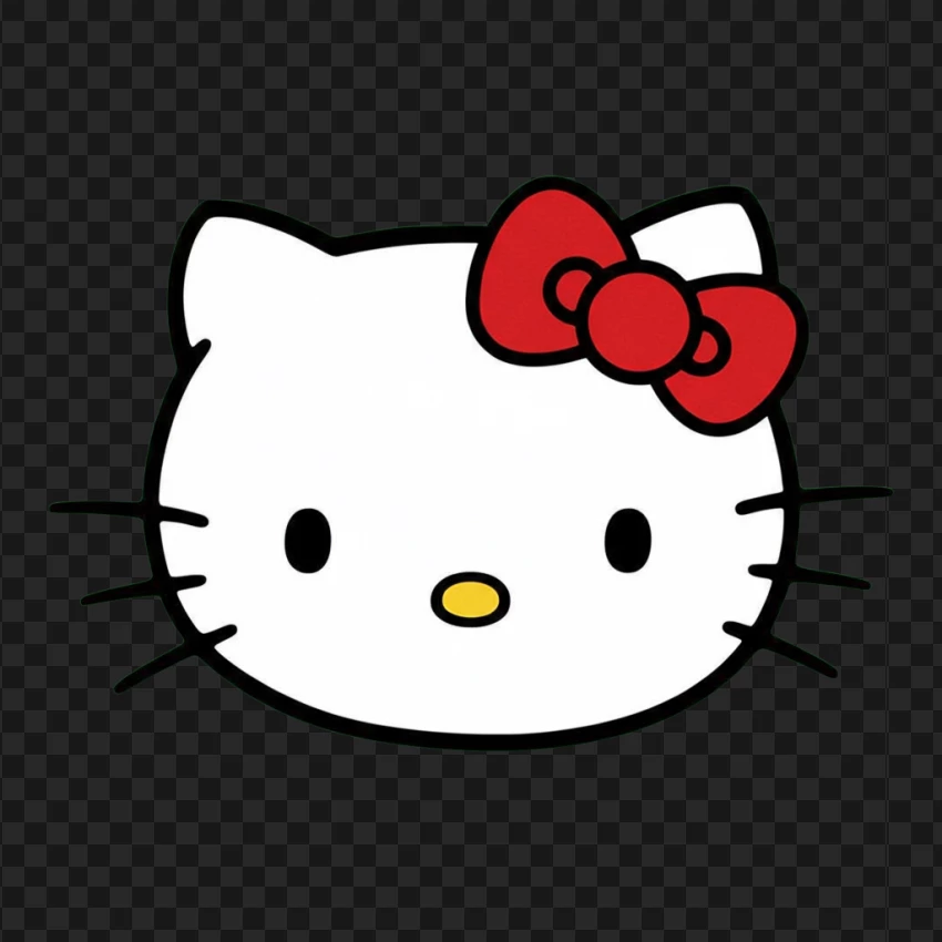 Hello Kitty Face PNG Transparent Background