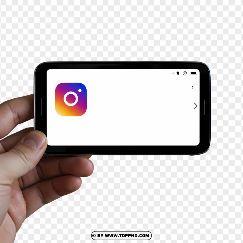 Instagram Name On Mobile Screen PNG Transparent Background