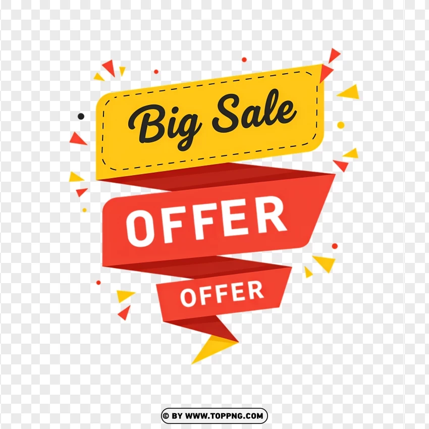 Big Sale Tag With Offer Label PNG Transparent Background