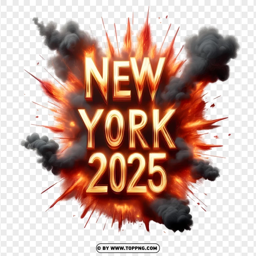 New York 2025 City Ablaze PNG Transparent Background