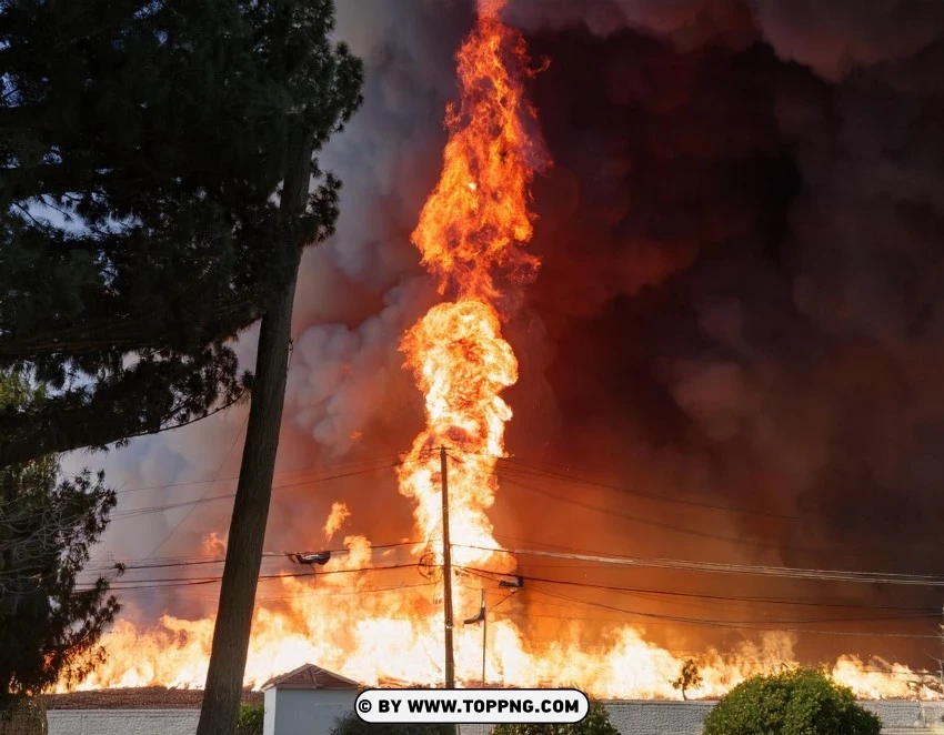 Forest Fire Tornado With Bright Flames PNG Transparent Background