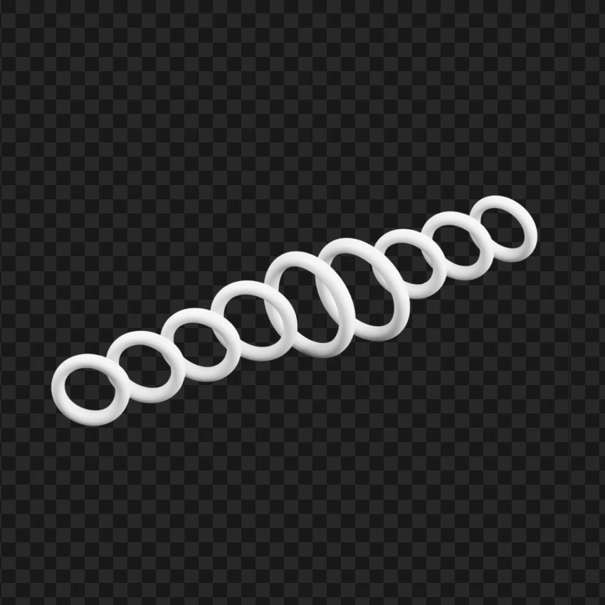 Spiral Horizontal White Line 3d Rings PNG Transparent Background