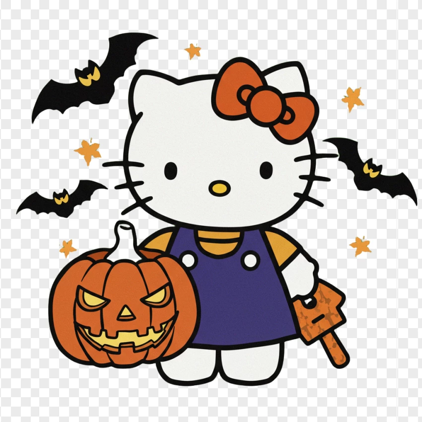 Hello Kitty Halloween Bat Costume PNG Transparent Background