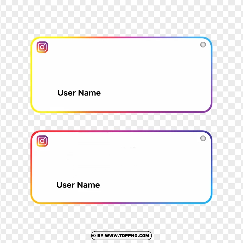 Instagram Name With Stylish Frame PNG Transparent Background