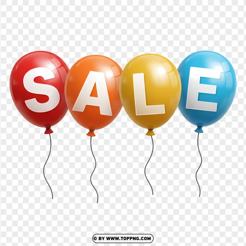 Sale Balloon Letters For Promotions PNG Transparent Background