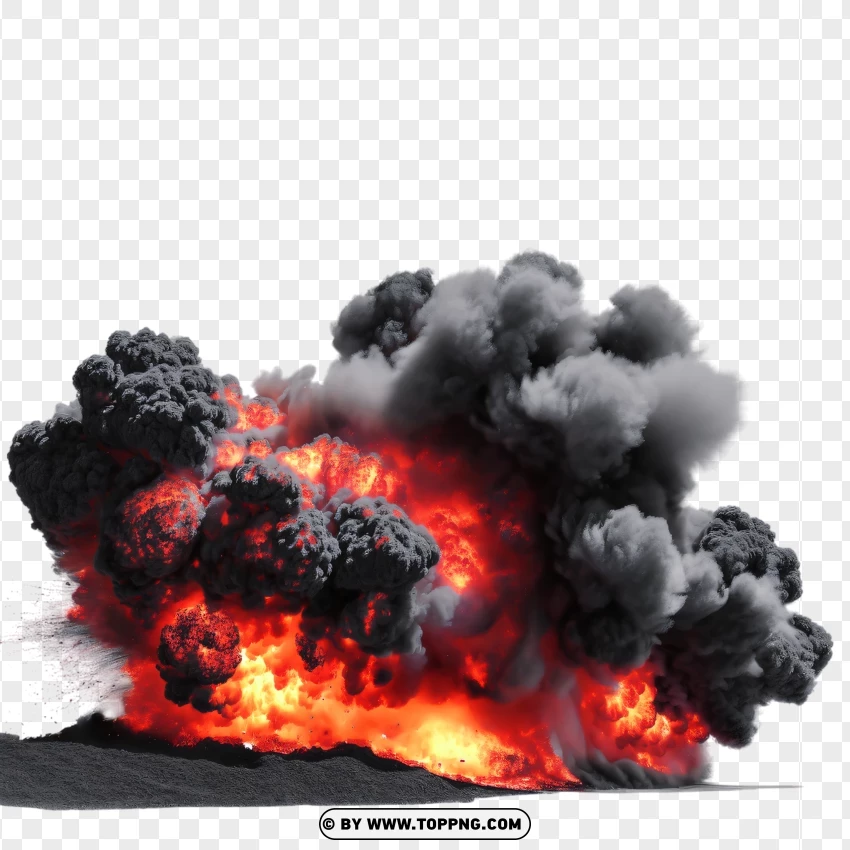 Large Explosion With Fiery Blast PNG Transparent Background