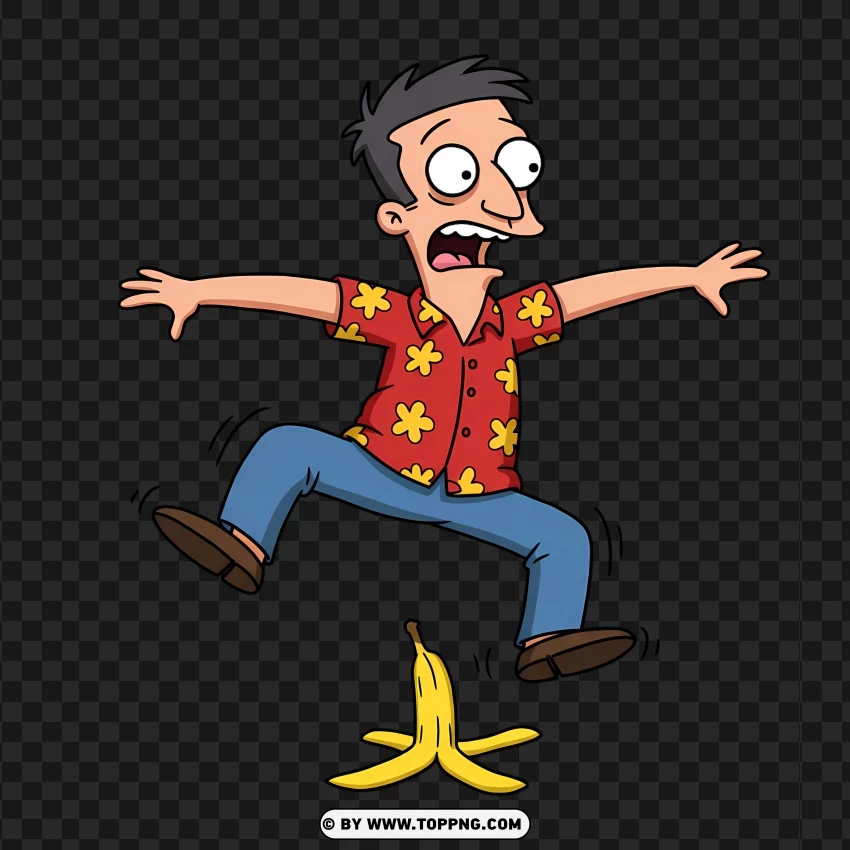 Glenn Quagmire Slipping On A Banana Peel Funny PNG Transparent Background