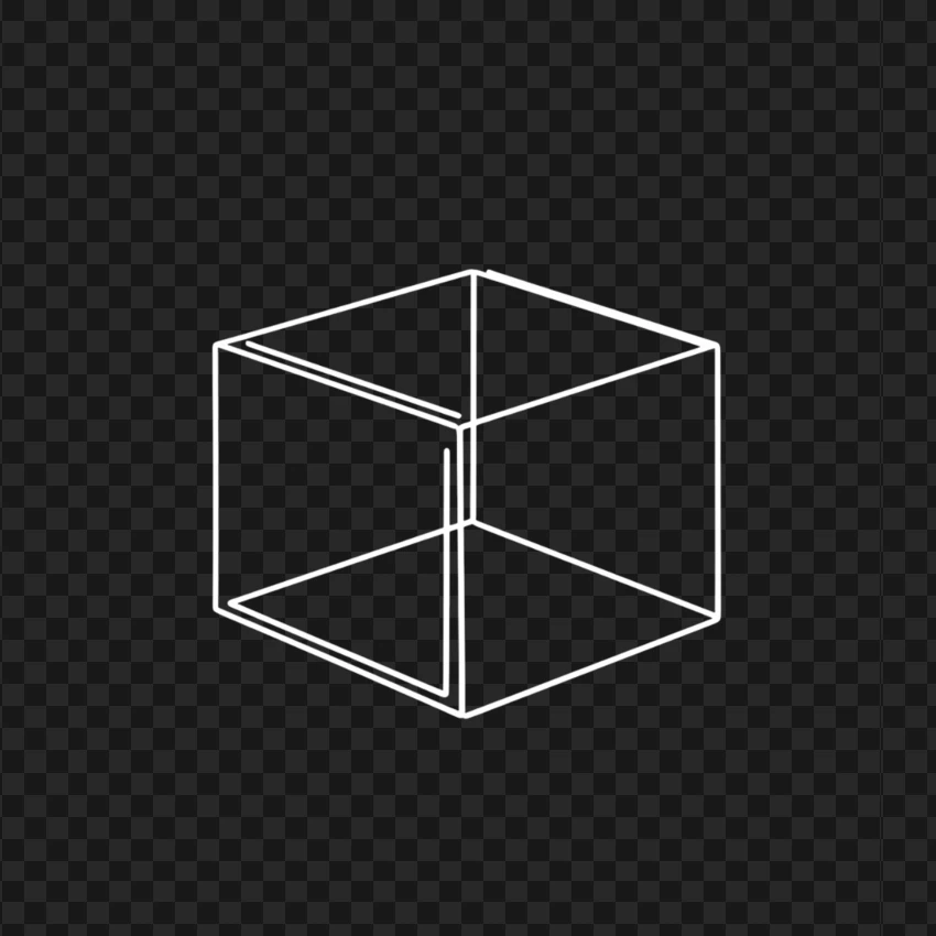 Hollow 3d Cube Wireframe PNG Transparent Background