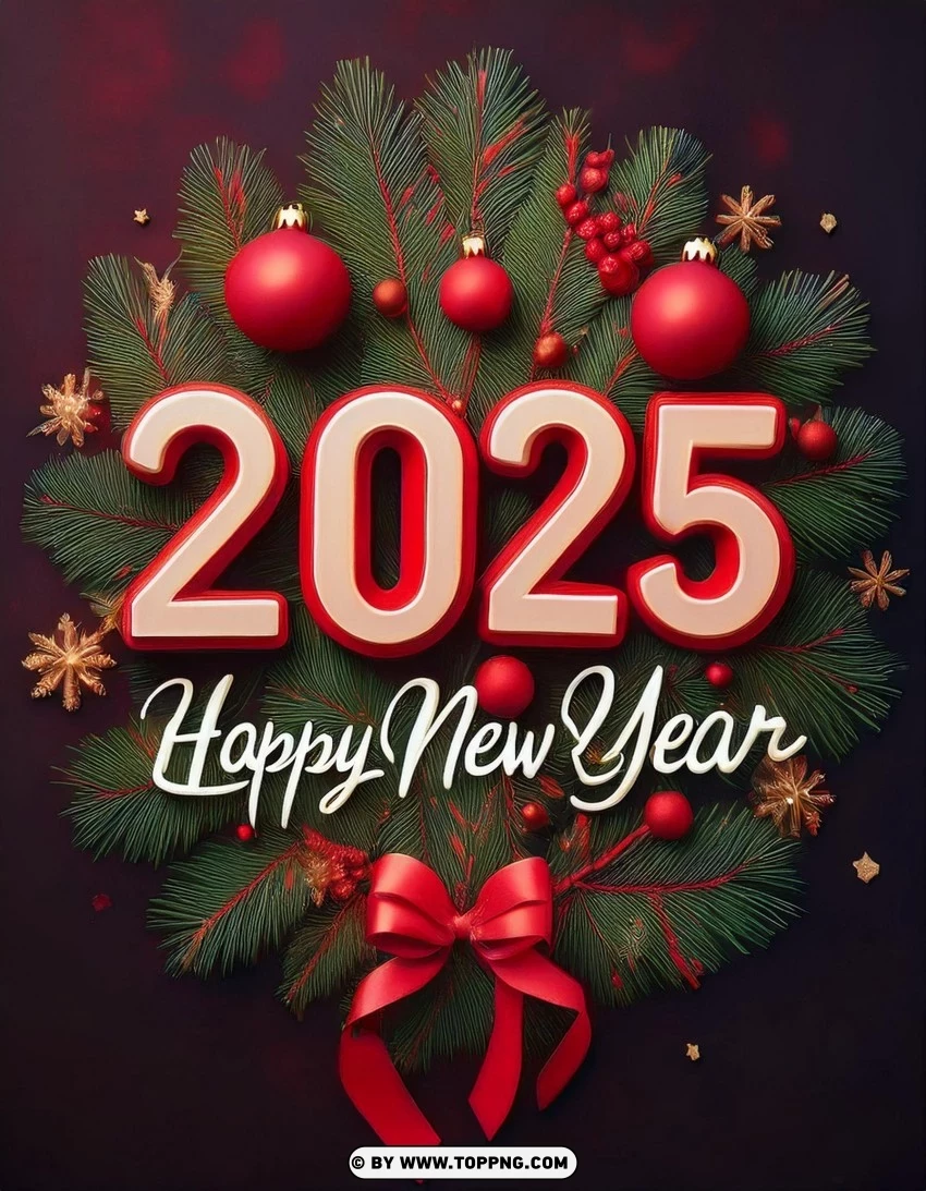 2025 New Year Card With Festive Night Theme PNG Transparent Background