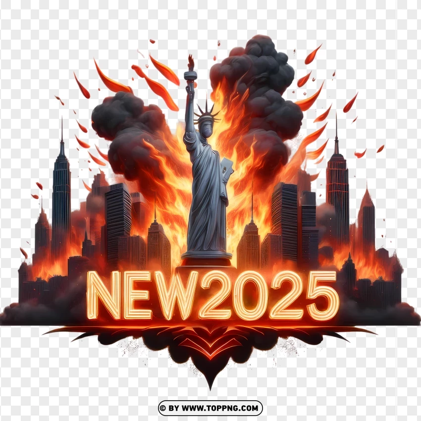 Fire Disaster 2025 New City PNG Transparent Background